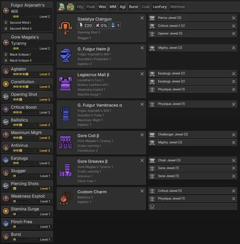 Craftable Wilds Light Bowgun Pierce Meta Set