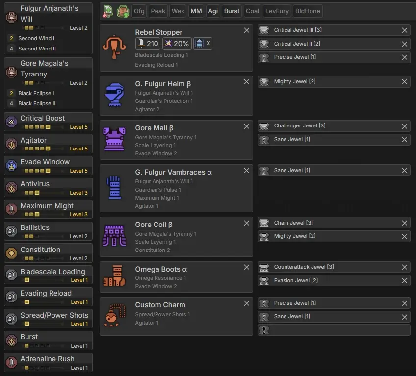 Craftable Wilds Light Bowgun Spread Meta Set