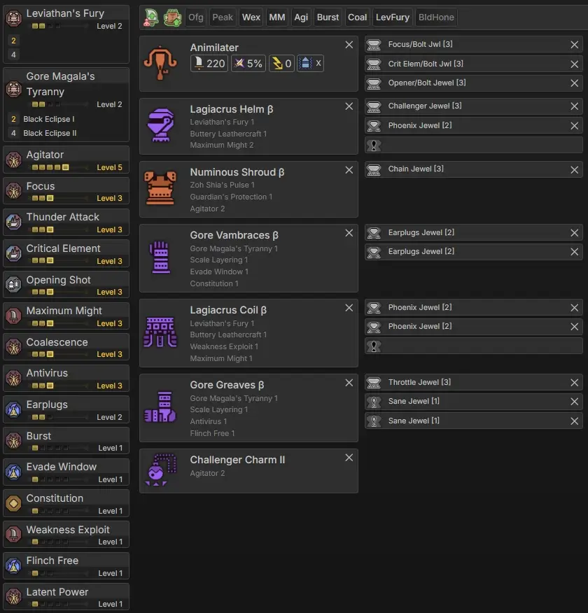 Craftable Wilds Light Bowgun Elemental Ammo Meta Set