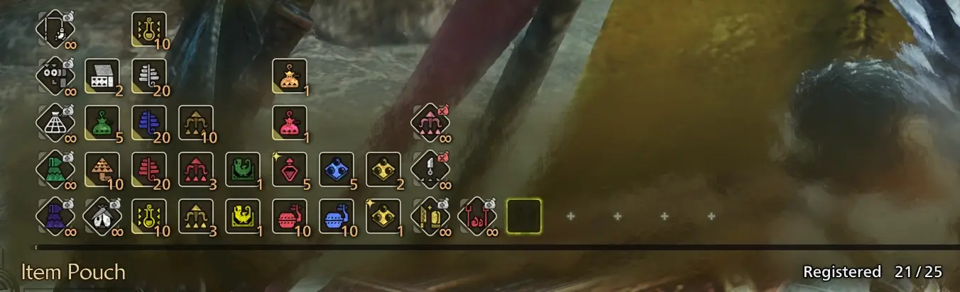 Wilds Light Bowgun Item Loadout